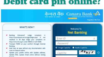 How to generate canara bank debit card pin online?