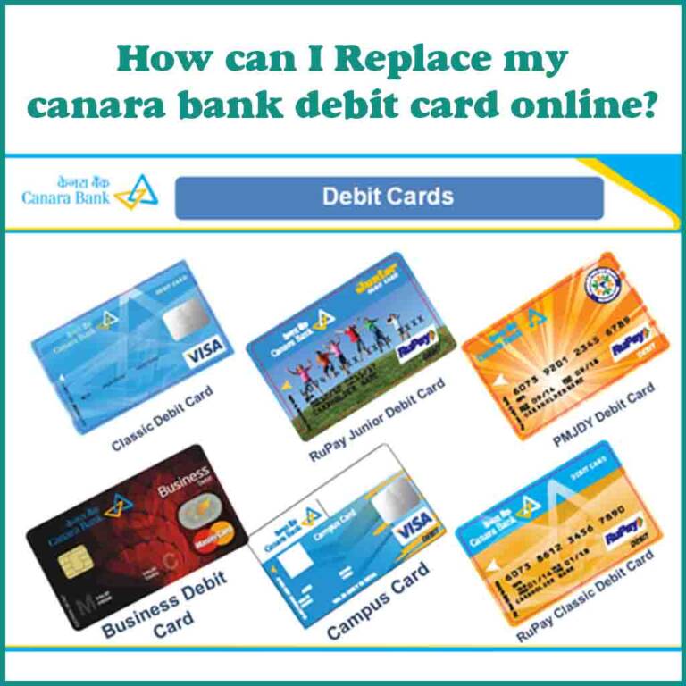 canara bank debit card replacement online